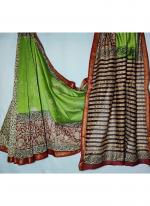 Maheshwari Silk Multi Colour Traditional Wear Block Printed Saree